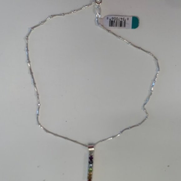The Healing 7 Chakras Necklace Silver and Crystals - Picture 2 of 4